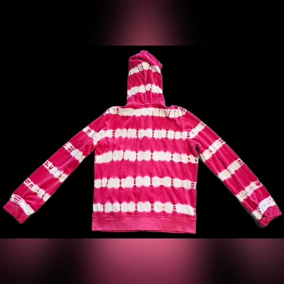 Y2K Juicy Couture Terry Cloth PINK Tie Dye Gold Zip Up Hoodie READ DESCRIPTION - Picture 14 of 14